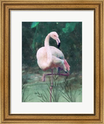 Framed Peach Flamingo II Print