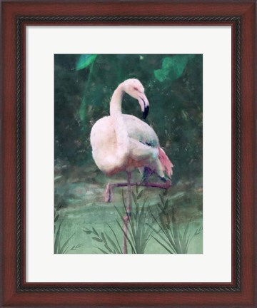 Framed Peach Flamingo II Print