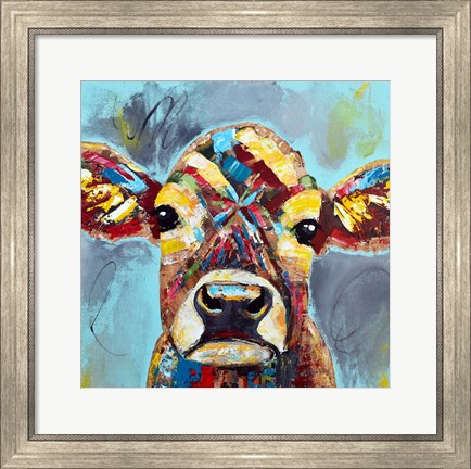 Framed Carabelle the Cow Print