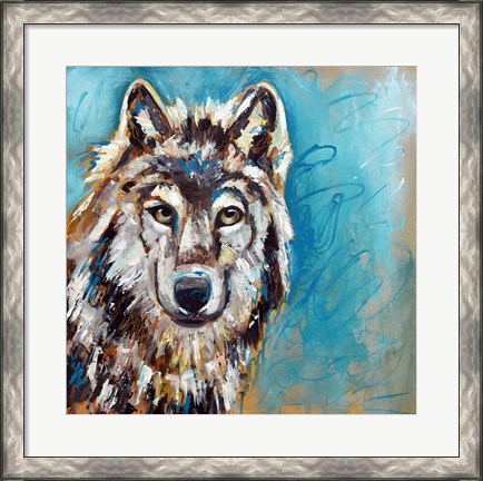 Framed Brown Wolf Print
