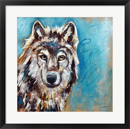 Framed Brown Wolf Print
