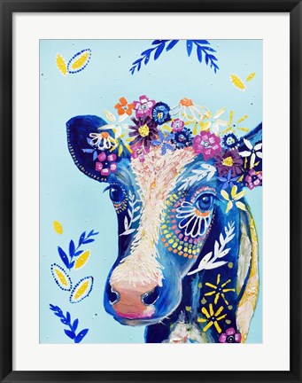 Framed Daisy Cow Print