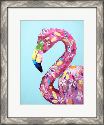 Framed Daisy Flamingo Print