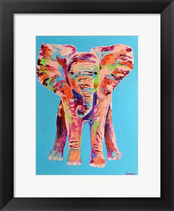 Framed Baby Pink Elephant Print