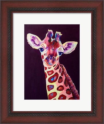 Framed Purple Giraffe Print