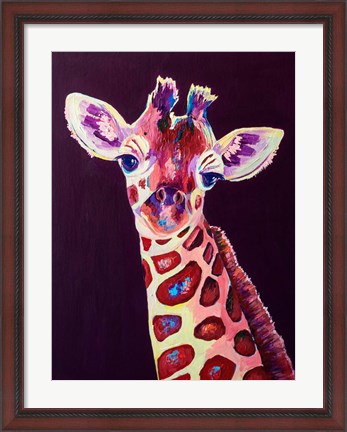 Framed Purple Giraffe Print