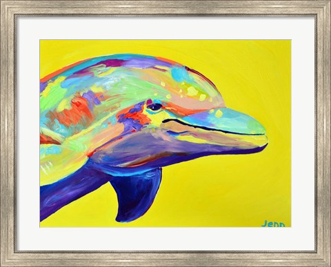 Framed Yellow Dolphin Print