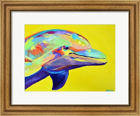 Framed Yellow Dolphin Print