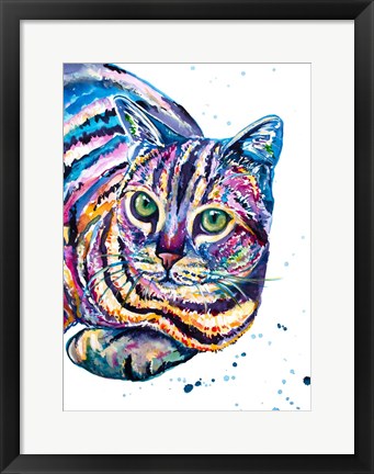 Framed Colorful Tabby Cat Print