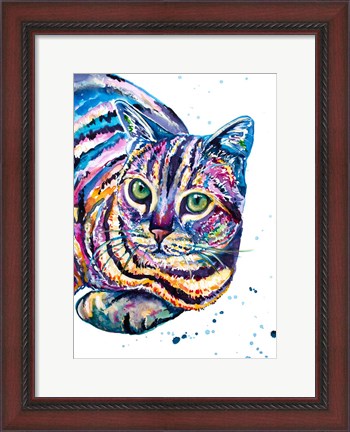 Framed Colorful Tabby Cat Print