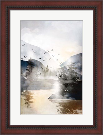 Framed Misty Landscape Print