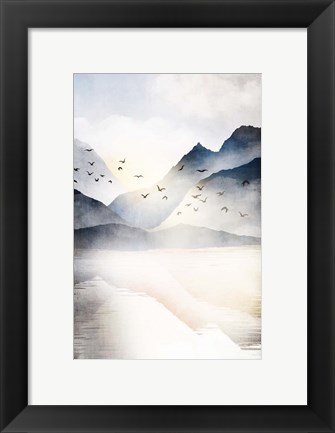 Framed Misty Landscape II Print