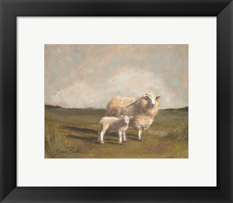 Framed Sheep in the Pasture II Print