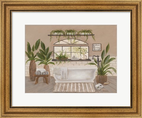 Framed Farmhouse Bath I Print