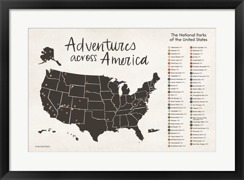 Framed Adventures Across America Print