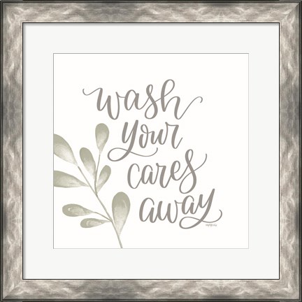 Framed Wash Your Cares Away Print
