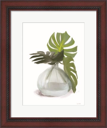 Framed Monstera Leaf Vase Print