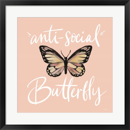 Framed Anti-Social Butterfly Print