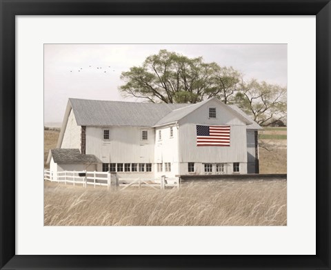 Framed USA Patriotic Barn Print