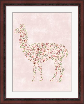 Framed Floral Llama Print