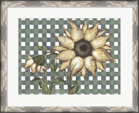 Framed Plaid Sunflowers Print