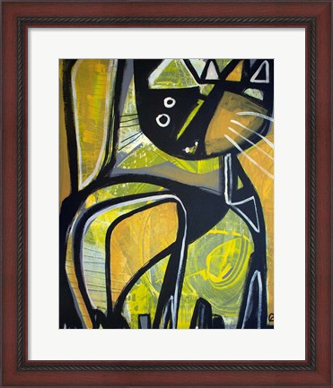 Framed One Yellow Cat Print