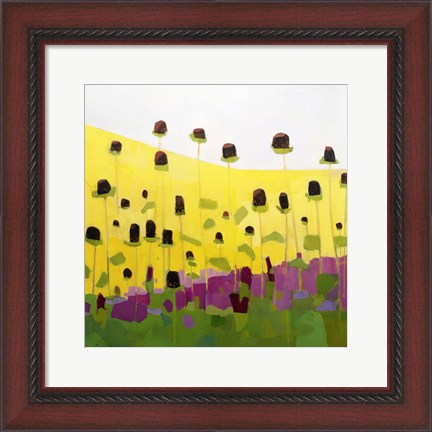 Framed Coneflowers With Pink Print