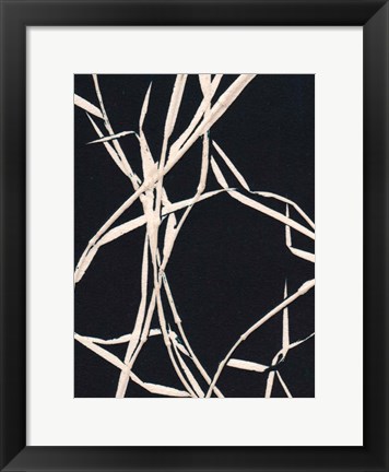 Framed Grass Detail Black Print