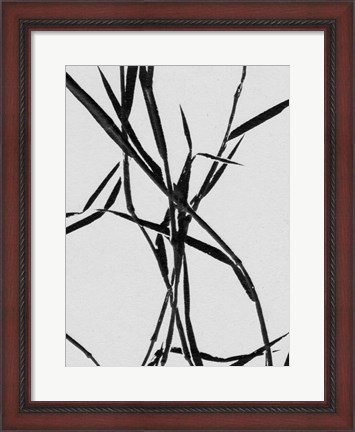 Framed Grass Detail White Print