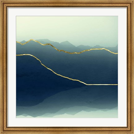 Framed Gold Lined Alps Print