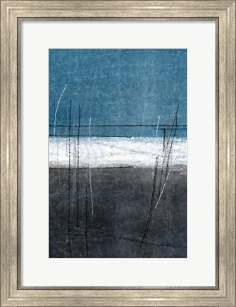 Framed Blue Gray Grass Print