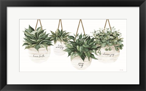 Framed Inspirational Potted Plants Print