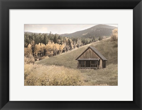 Framed Mountain Hunting Cabin Print