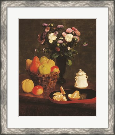 Framed Flowers and Fruit 2 Print