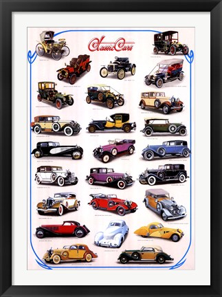 Framed Classic Cars Print