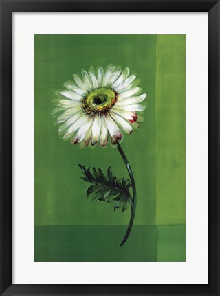 Framed Flower on Green Print