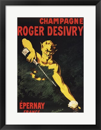 Framed Champagne Roger Desivry Print