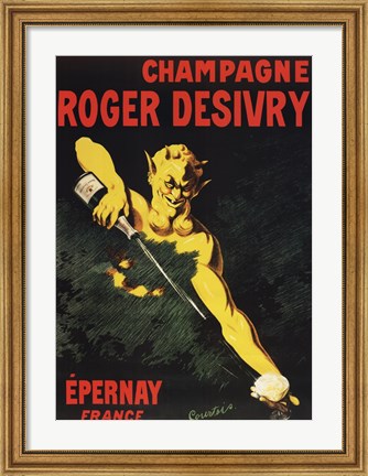 Framed Champagne Roger Desivry Print