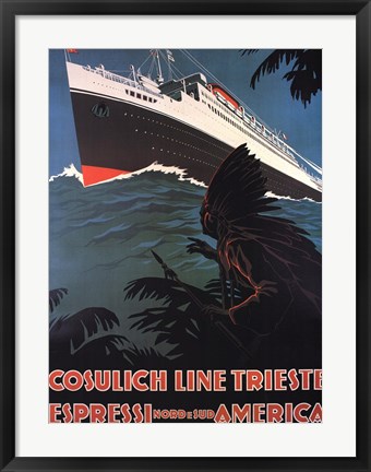 Framed Cosulich Line Trieste Print