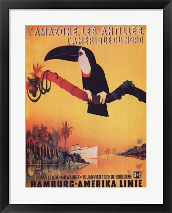 Framed L&#39;Amazone les Antilles Print