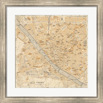 Framed Mapa Di Firenze, 1896 Print