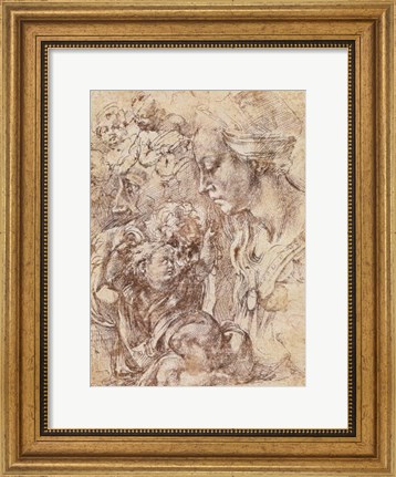 Framed Sepia Woman and Child Print