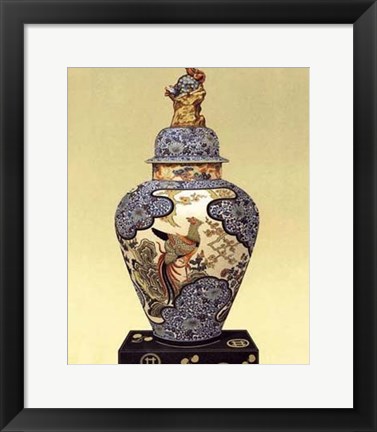 Framed Oriental Blue Vase I Print
