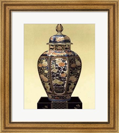 Framed Oriental Blue Vase II Print