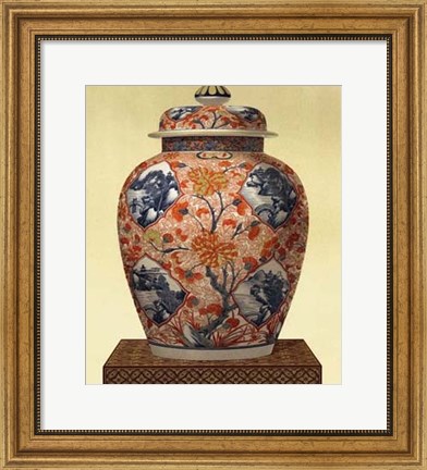 Framed Oriental Blue Vase III Print