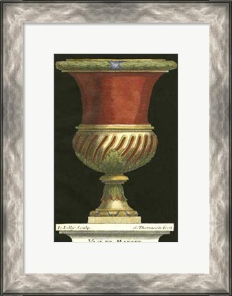 Framed Vase with Red Center Print