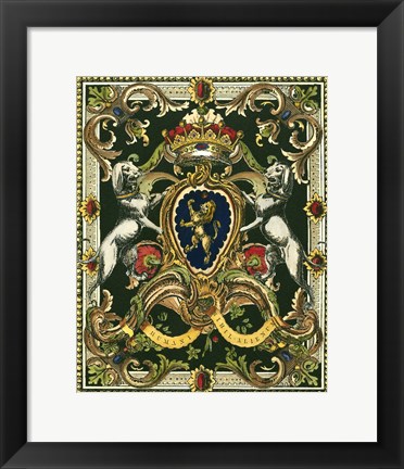 Framed Crest on Black I Print