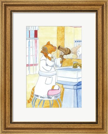 Framed Purrfectly Primped Print