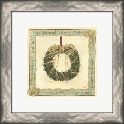 Framed Raffia Wreath I Print