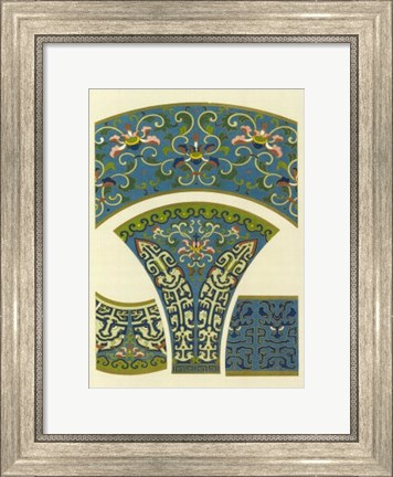Framed Blue Oriental Designs I Print